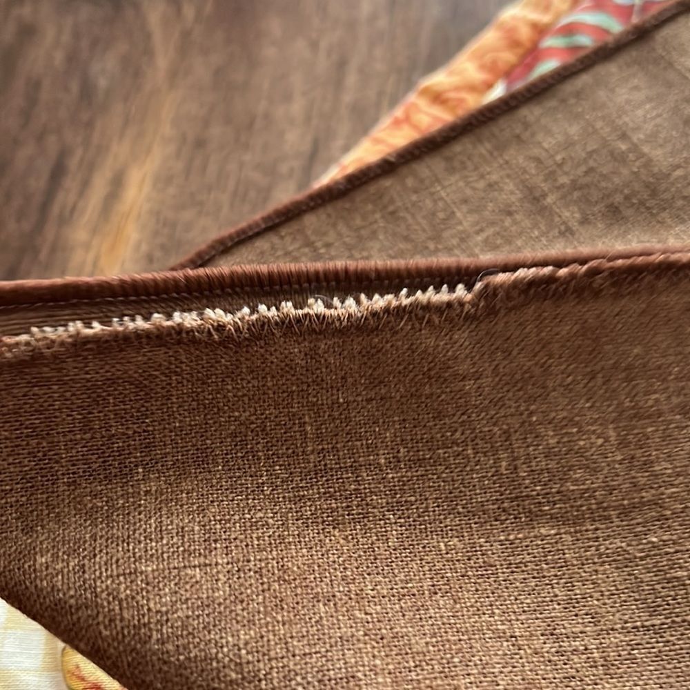 Reversible Quilted Runner & Custom Embroidered Square Brown Napkins - Picture 12 of 16